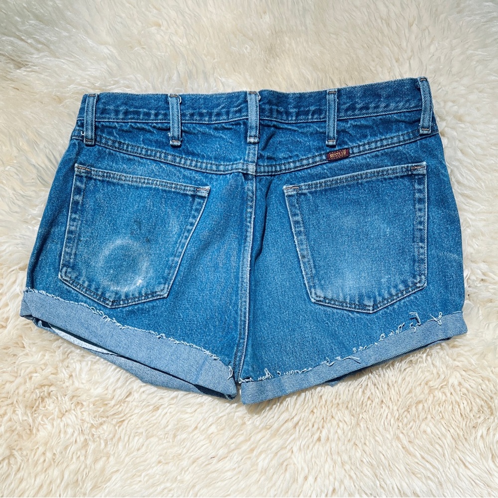 VINTAGE RUSTLER CUFFED CUT OFF SHORTS